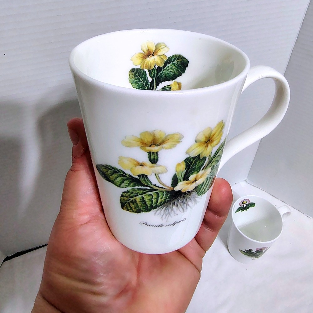 Royal Victorian Staffordshire England Botanical Flower Mugs Fine Bone China - Picture 9 of 13